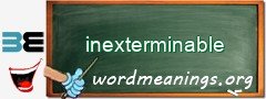 WordMeaning blackboard for inexterminable